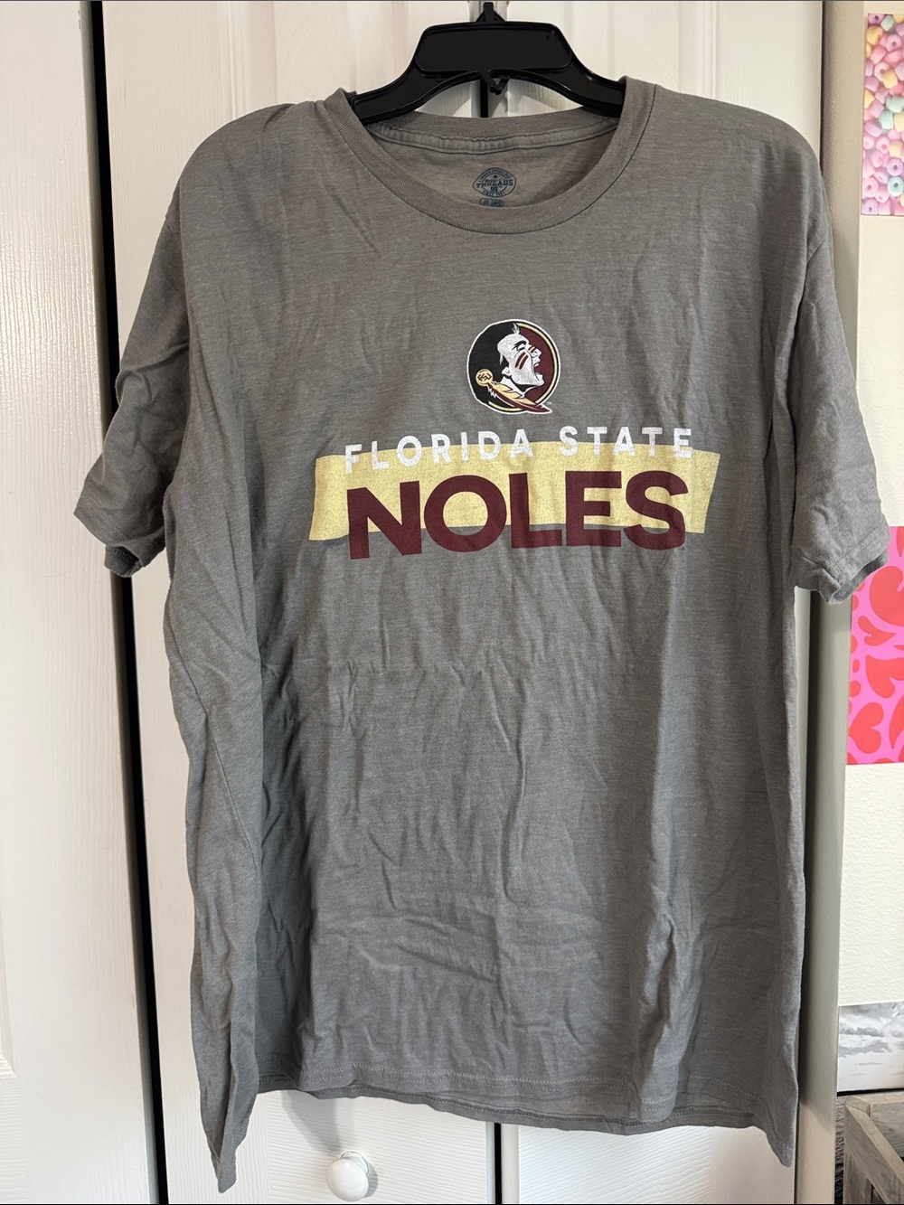 Rivalry Threads Florida State Noles Gray Tee with Gold and Maroon Logo